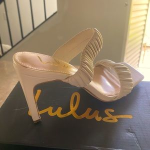 heeled cream sandals